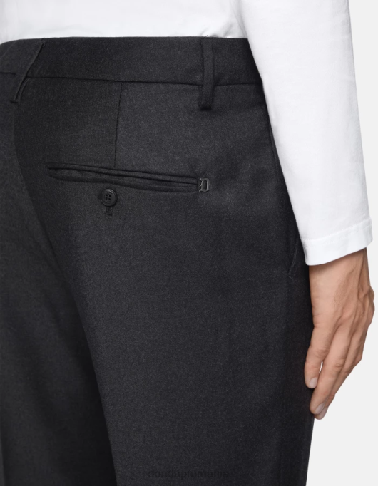 bărbați pantaloni de flanel cu ajustări regulate spiritissimo V84D679 îmbrăcăminte asfalt DONDUP