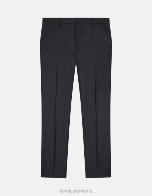 bărbați pantaloni de flanel cu ajustări regulate spiritissimo V84D679 îmbrăcăminte asfalt DONDUP