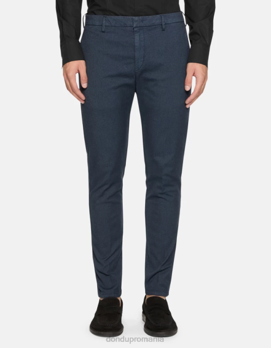 bărbați pantaloni din bumbac ral-fit V84D696 îmbrăcăminte albastru marin DONDUP