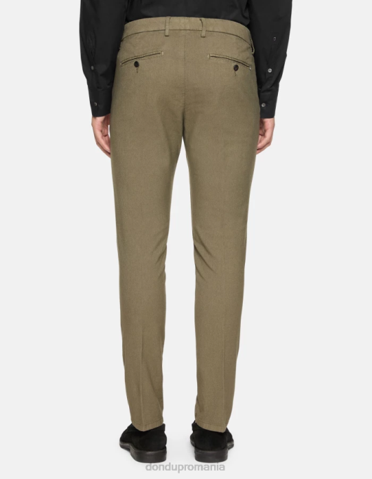 bărbați pantaloni din bumbac ral-fit V84D698 îmbrăcăminte verde salvie DONDUP