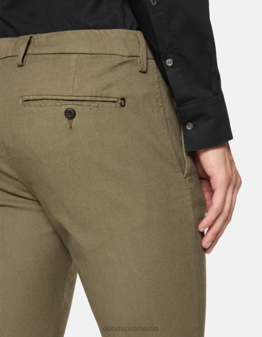 bărbați pantaloni din bumbac ral-fit V84D698 îmbrăcăminte verde salvie DONDUP