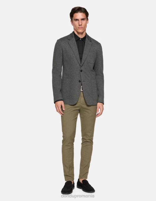 bărbați pantaloni din bumbac ral-fit V84D698 îmbrăcăminte verde salvie DONDUP