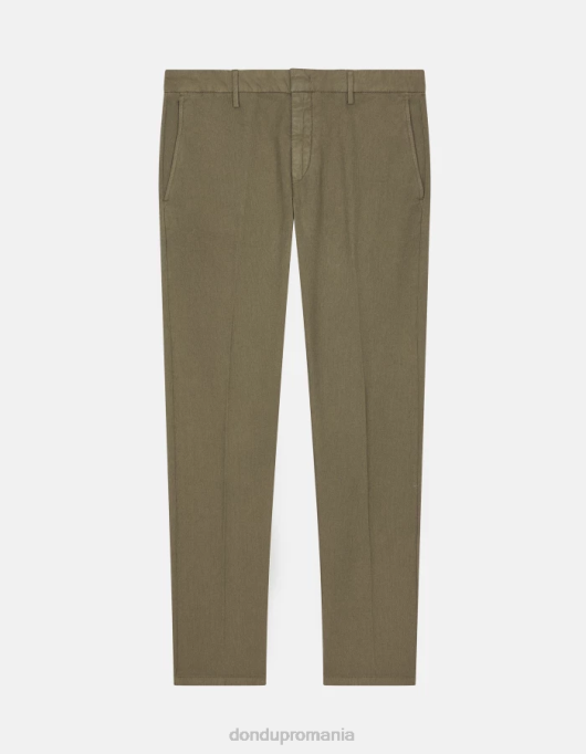 bărbați pantaloni din bumbac ral-fit V84D698 îmbrăcăminte verde salvie DONDUP