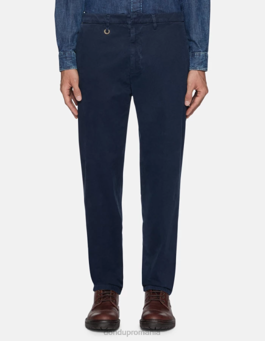 bărbați pantaloni rick din bumbac cu ajustare normală V84D739 îmbrăcăminte albastru marin DONDUP