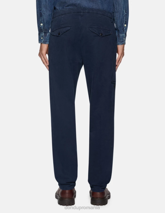 bărbați pantaloni rick din bumbac cu ajustare normală V84D739 îmbrăcăminte albastru marin DONDUP