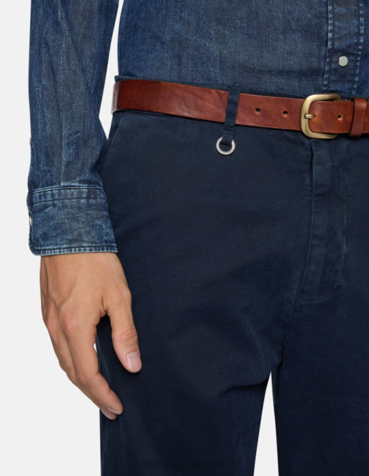 bărbați pantaloni rick din bumbac cu ajustare normală V84D739 îmbrăcăminte albastru marin DONDUP