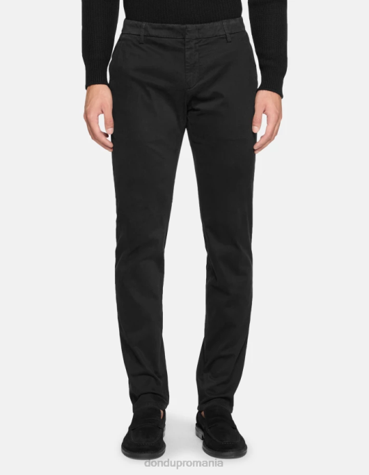 bărbați pantaloni spiritissimo din bumbac cu ajustări regulate V84D755 îmbrăcăminte negru DONDUP