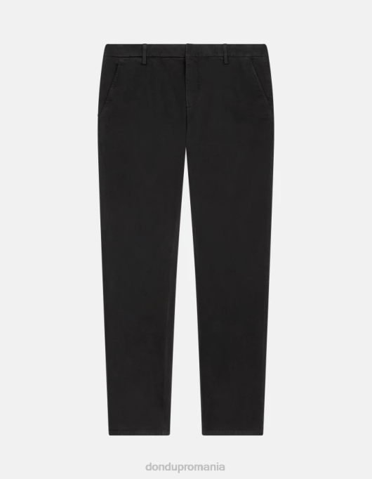 bărbați pantaloni spiritissimo din bumbac cu ajustări regulate V84D755 îmbrăcăminte negru DONDUP