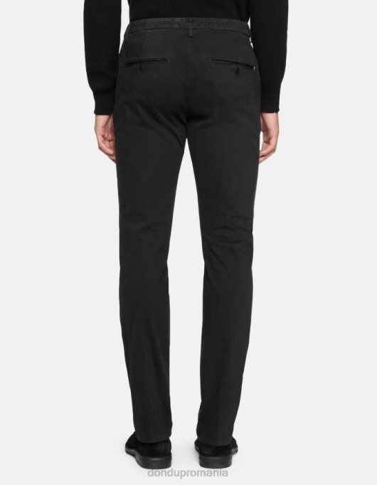 bărbați pantaloni spiritissimo din bumbac cu ajustări regulate V84D755 îmbrăcăminte negru DONDUP