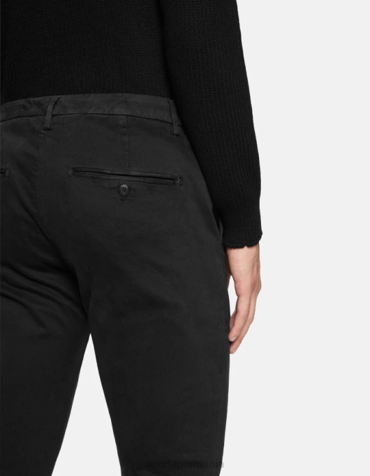 bărbați pantaloni spiritissimo din bumbac cu ajustări regulate V84D755 îmbrăcăminte negru DONDUP