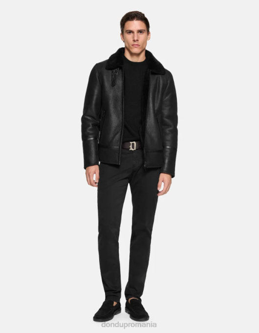 bărbați pantaloni spiritissimo din bumbac cu ajustări regulate V84D755 îmbrăcăminte negru DONDUP