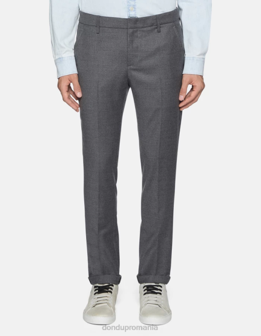 bărbați pantaloni de flanel slim-fit gaubert V84D784 îmbrăcăminte gri DONDUP