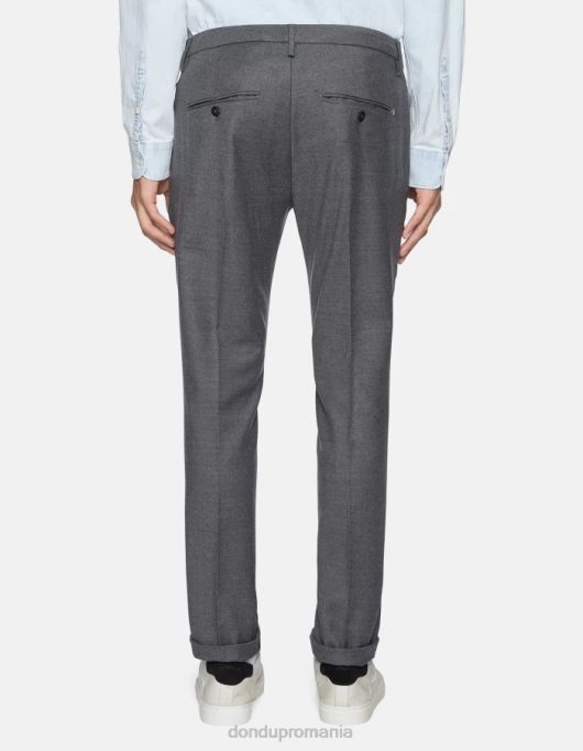 bărbați pantaloni de flanel slim-fit gaubert V84D784 îmbrăcăminte gri DONDUP