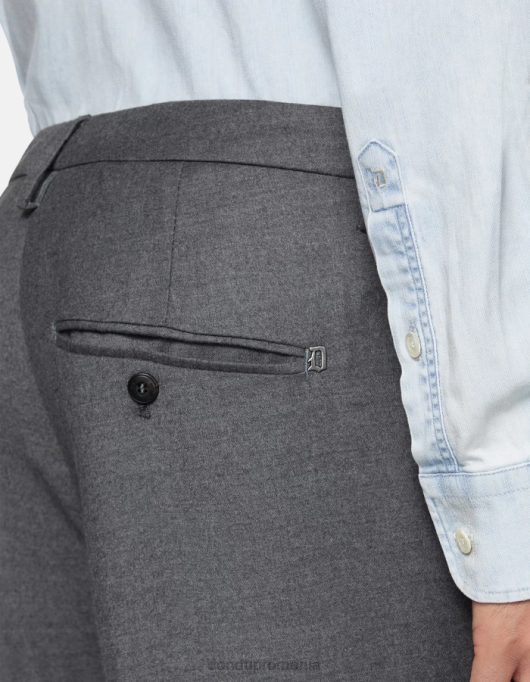 bărbați pantaloni de flanel slim-fit gaubert V84D784 îmbrăcăminte gri DONDUP