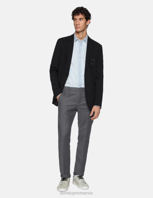 bărbați pantaloni de flanel slim-fit gaubert V84D784 îmbrăcăminte gri DONDUP