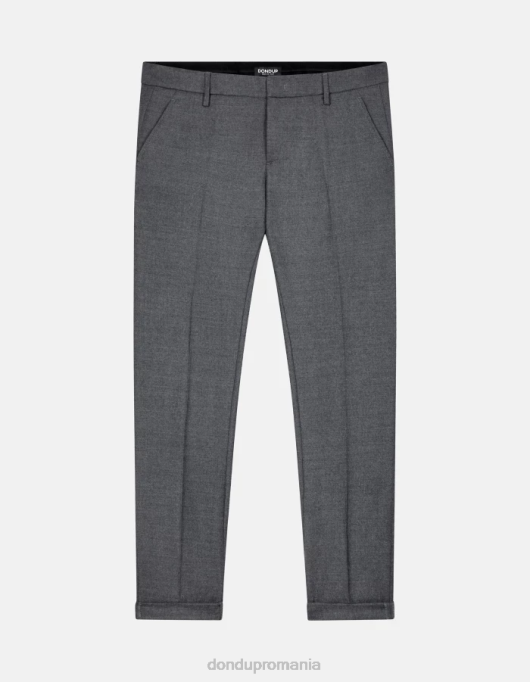 bărbați pantaloni de flanel slim-fit gaubert V84D784 îmbrăcăminte gri DONDUP