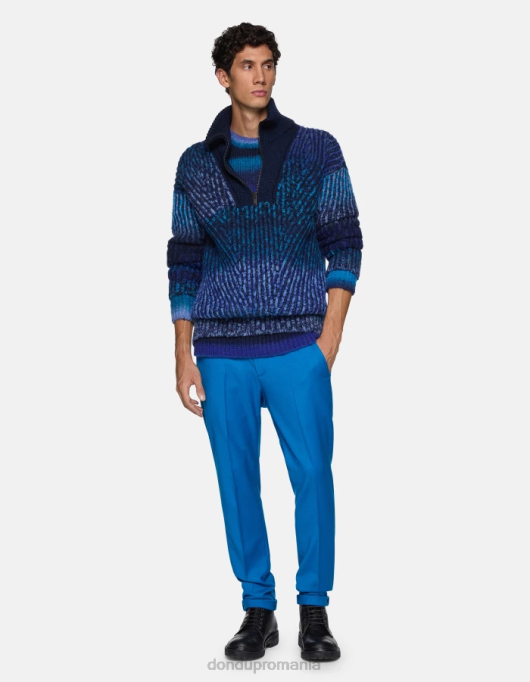bărbați pantaloni de flanel slim-fit gaubert V84D785 îmbrăcăminte turcoaz DONDUP