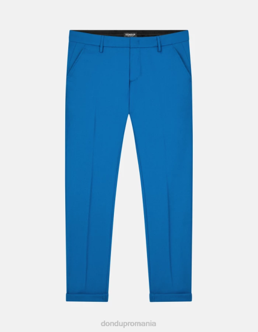 bărbați pantaloni de flanel slim-fit gaubert V84D785 îmbrăcăminte turcoaz DONDUP