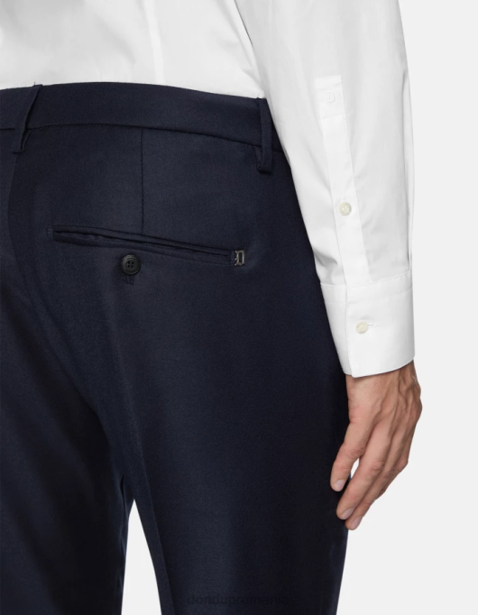 bărbați pantaloni de flanel slim-fit gaubert V84D786 îmbrăcăminte albastru marin DONDUP