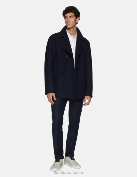 bărbați pantaloni de flanel slim-fit gaubert V84D786 îmbrăcăminte albastru marin DONDUP