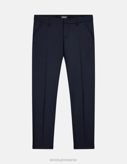 bărbați pantaloni de flanel slim-fit gaubert V84D786 îmbrăcăminte albastru marin DONDUP
