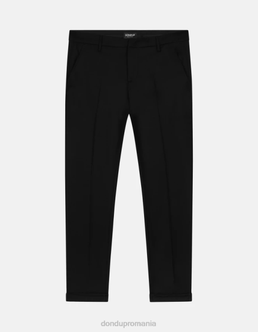bărbați pantaloni de flanel slim-fit gaubert V84D787 îmbrăcăminte negru DONDUP