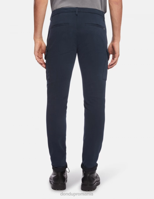 bărbați pantaloni eddy slim-fit din bumbac V84D789 îmbrăcăminte albastru marin DONDUP
