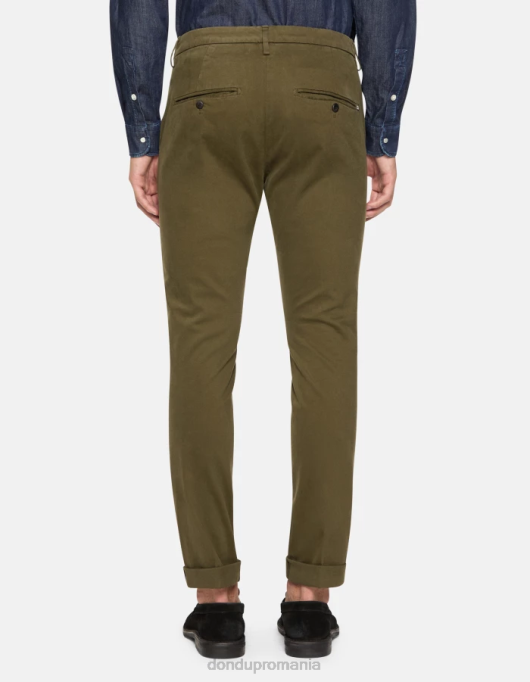 bărbați pantaloni slim din bumbac gaubert V84D683 îmbrăcăminte verde armată DONDUP