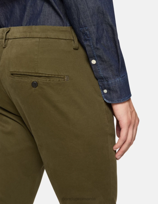 bărbați pantaloni slim din bumbac gaubert V84D683 îmbrăcăminte verde armată DONDUP
