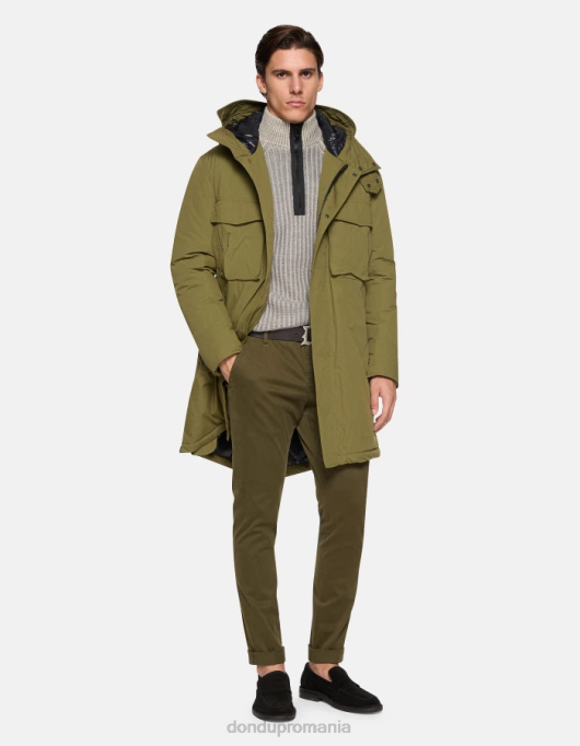 bărbați pantaloni slim din bumbac gaubert V84D683 îmbrăcăminte verde armată DONDUP