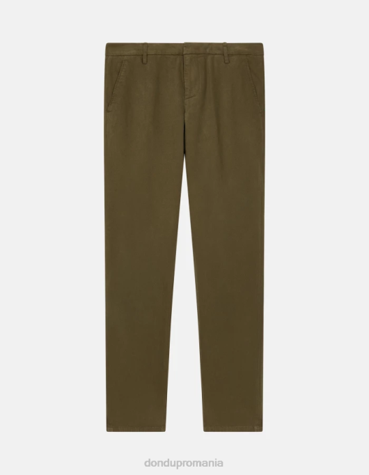 bărbați pantaloni slim din bumbac gaubert V84D683 îmbrăcăminte verde armată DONDUP