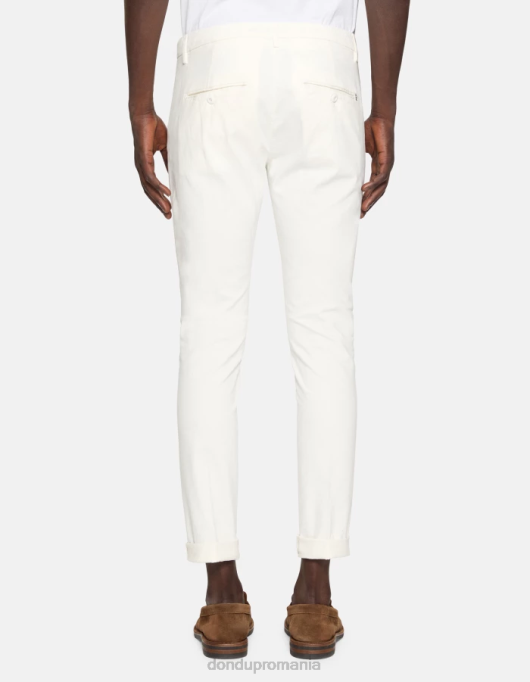 bărbați pantaloni slim din bumbac gaubert V84D685 îmbrăcăminte alabastru DONDUP