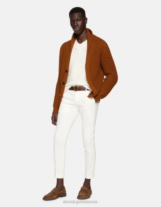 bărbați pantaloni slim din bumbac gaubert V84D685 îmbrăcăminte alabastru DONDUP