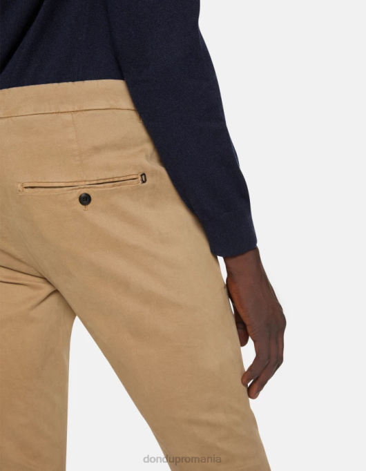 bărbați pantaloni slim din bumbac gaubert V84D687 îmbrăcăminte nisip DONDUP