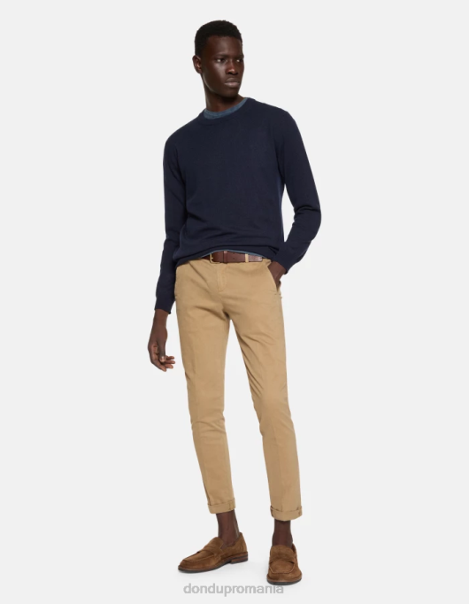 bărbați pantaloni slim din bumbac gaubert V84D687 îmbrăcăminte nisip DONDUP