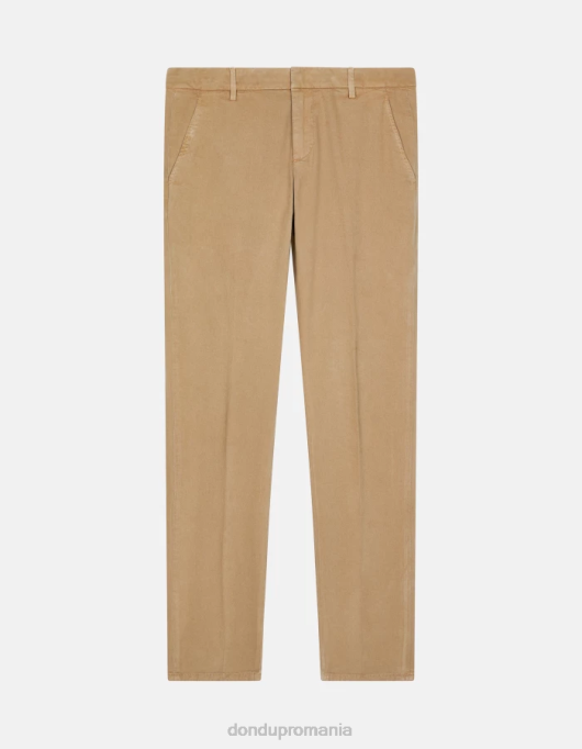 bărbați pantaloni slim din bumbac gaubert V84D687 îmbrăcăminte nisip DONDUP