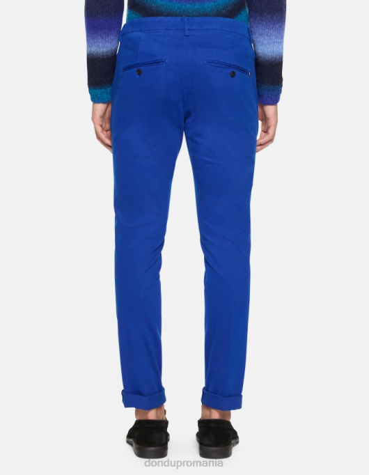 bărbați pantaloni slim din bumbac gaubert V84D689 îmbrăcăminte albastru regal DONDUP