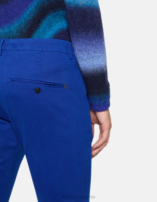 bărbați pantaloni slim din bumbac gaubert V84D689 îmbrăcăminte albastru regal DONDUP