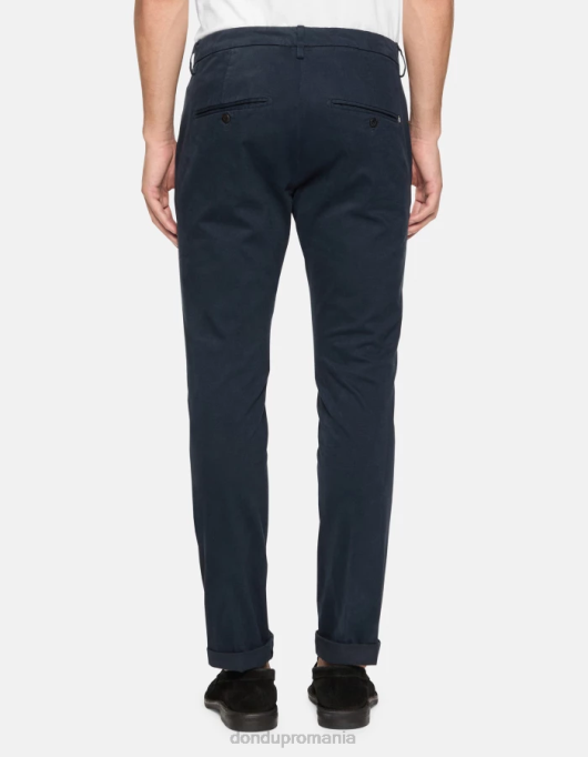 bărbați pantaloni slim din bumbac gaubert V84D690 îmbrăcăminte albastru marin DONDUP