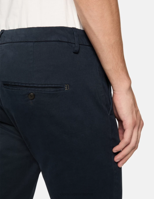 bărbați pantaloni slim din bumbac gaubert V84D690 îmbrăcăminte albastru marin DONDUP
