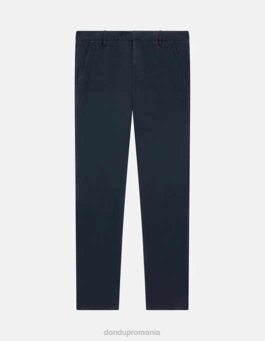 bărbați pantaloni slim din bumbac gaubert V84D690 îmbrăcăminte albastru marin DONDUP