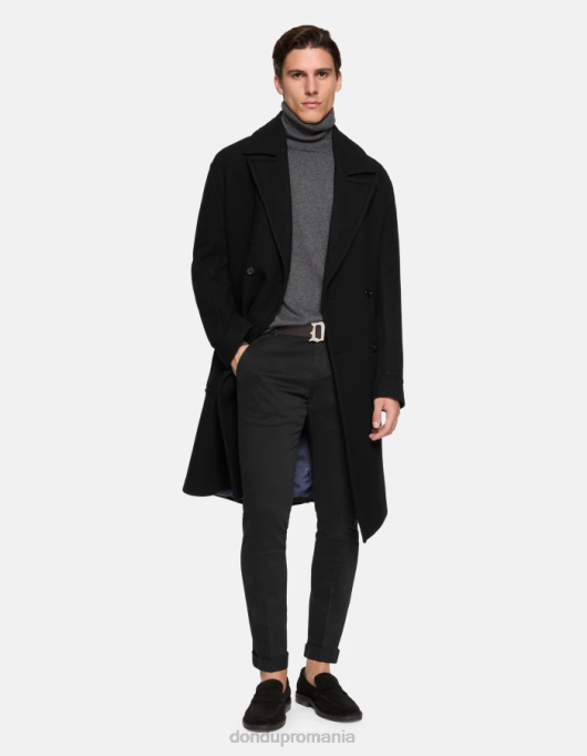 bărbați pantaloni slim din bumbac gaubert V84D692 îmbrăcăminte negru DONDUP