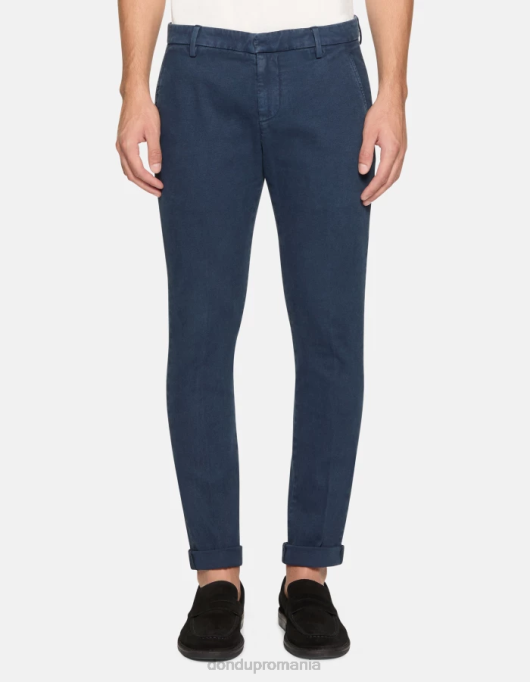 bărbați pantaloni slim din bumbac gaubert V84D711 îmbrăcăminte albastru marin DONDUP