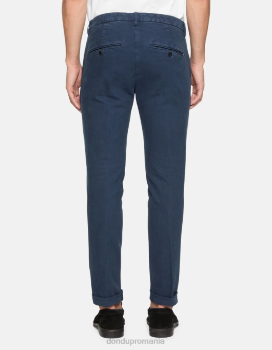 bărbați pantaloni slim din bumbac gaubert V84D711 îmbrăcăminte albastru marin DONDUP