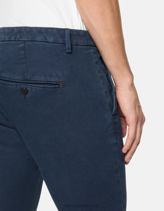 bărbați pantaloni slim din bumbac gaubert V84D711 îmbrăcăminte albastru marin DONDUP