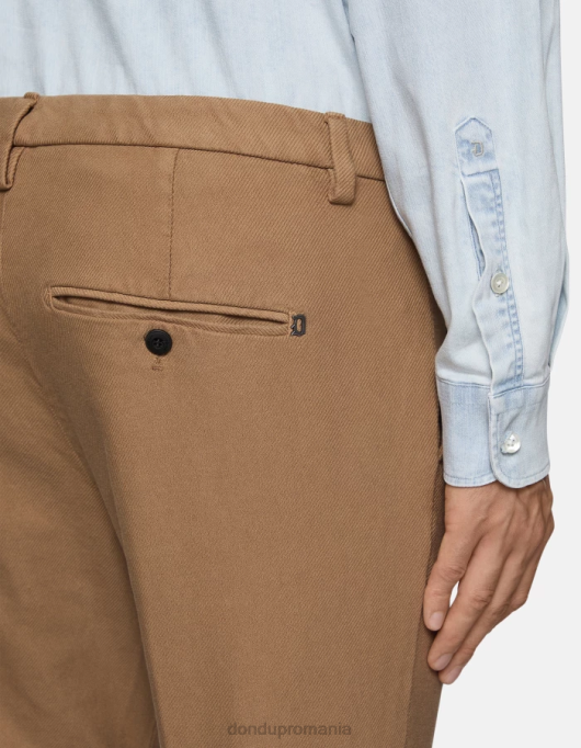 bărbați pantaloni slim din bumbac gaubert V84D779 îmbrăcăminte nisip DONDUP