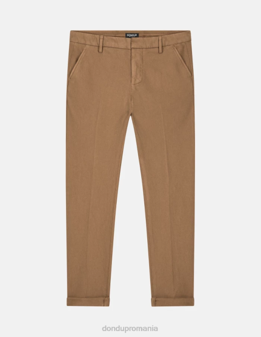 bărbați pantaloni slim din bumbac gaubert V84D779 îmbrăcăminte nisip DONDUP