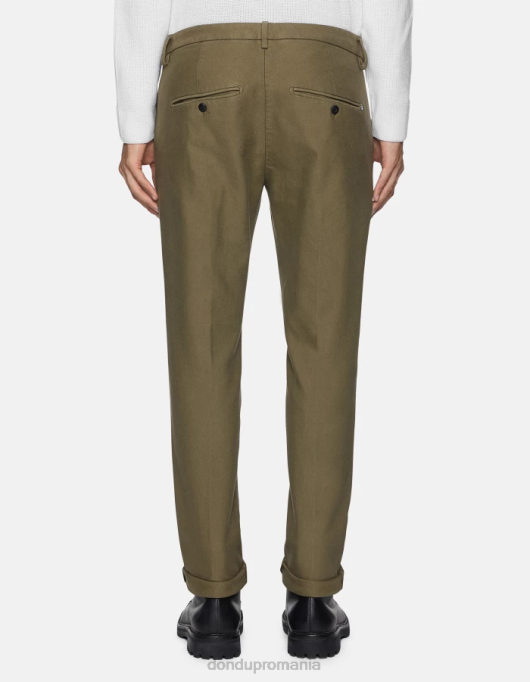 bărbați pantaloni slim din bumbac gaubert V84D780 îmbrăcăminte verde salvie DONDUP