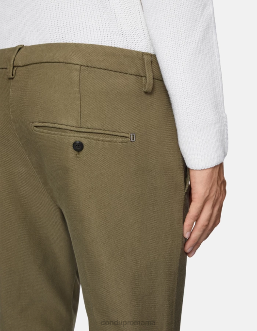 bărbați pantaloni slim din bumbac gaubert V84D780 îmbrăcăminte verde salvie DONDUP