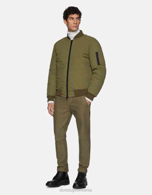bărbați pantaloni slim din bumbac gaubert V84D780 îmbrăcăminte verde salvie DONDUP